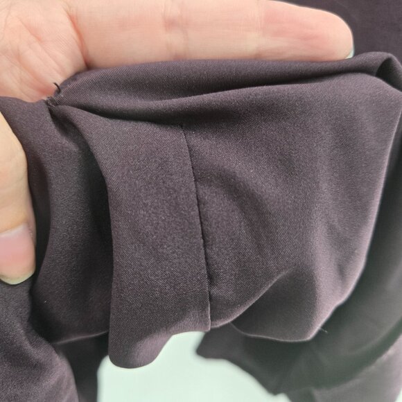 Banana Republic Dark Purple Skirt Mini Back Zipper Lined Slit Size 14 - Picture 6 of 9